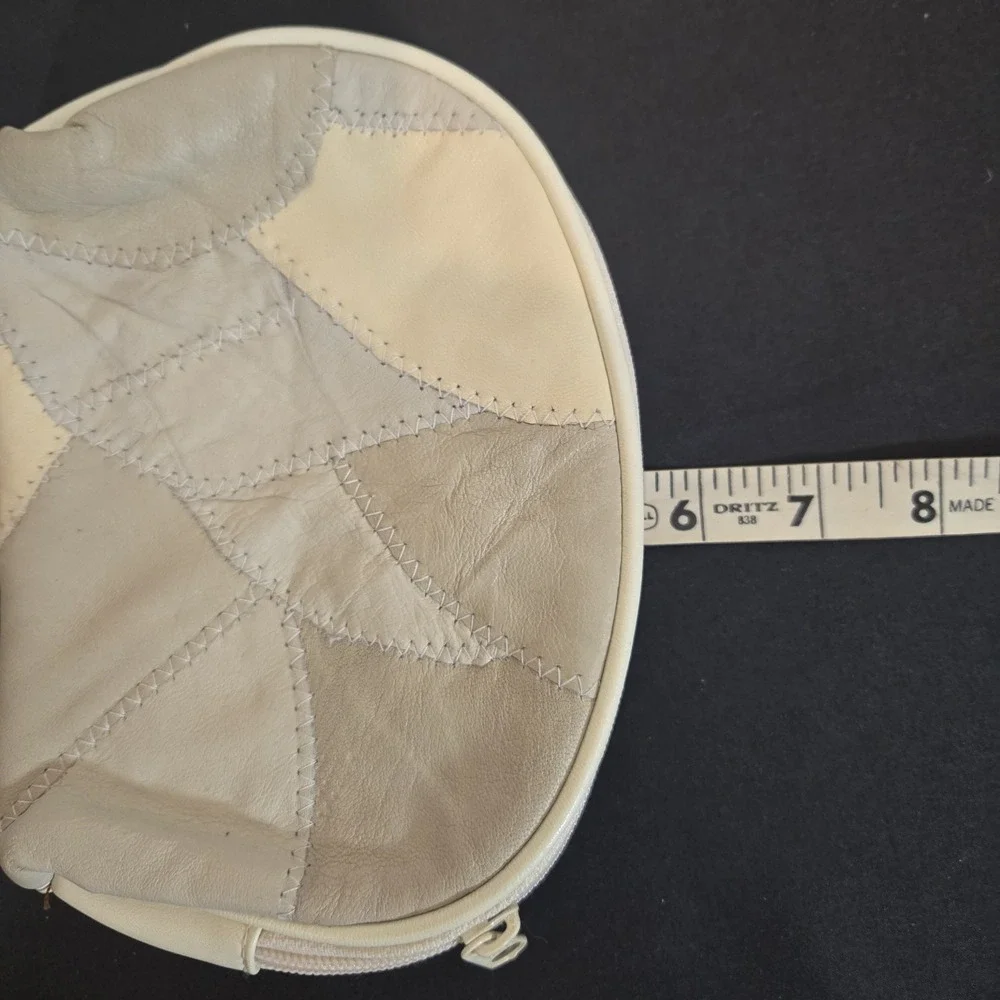 Vintage Allan Edward Patchwork  Leather and Suede Makeup Bag